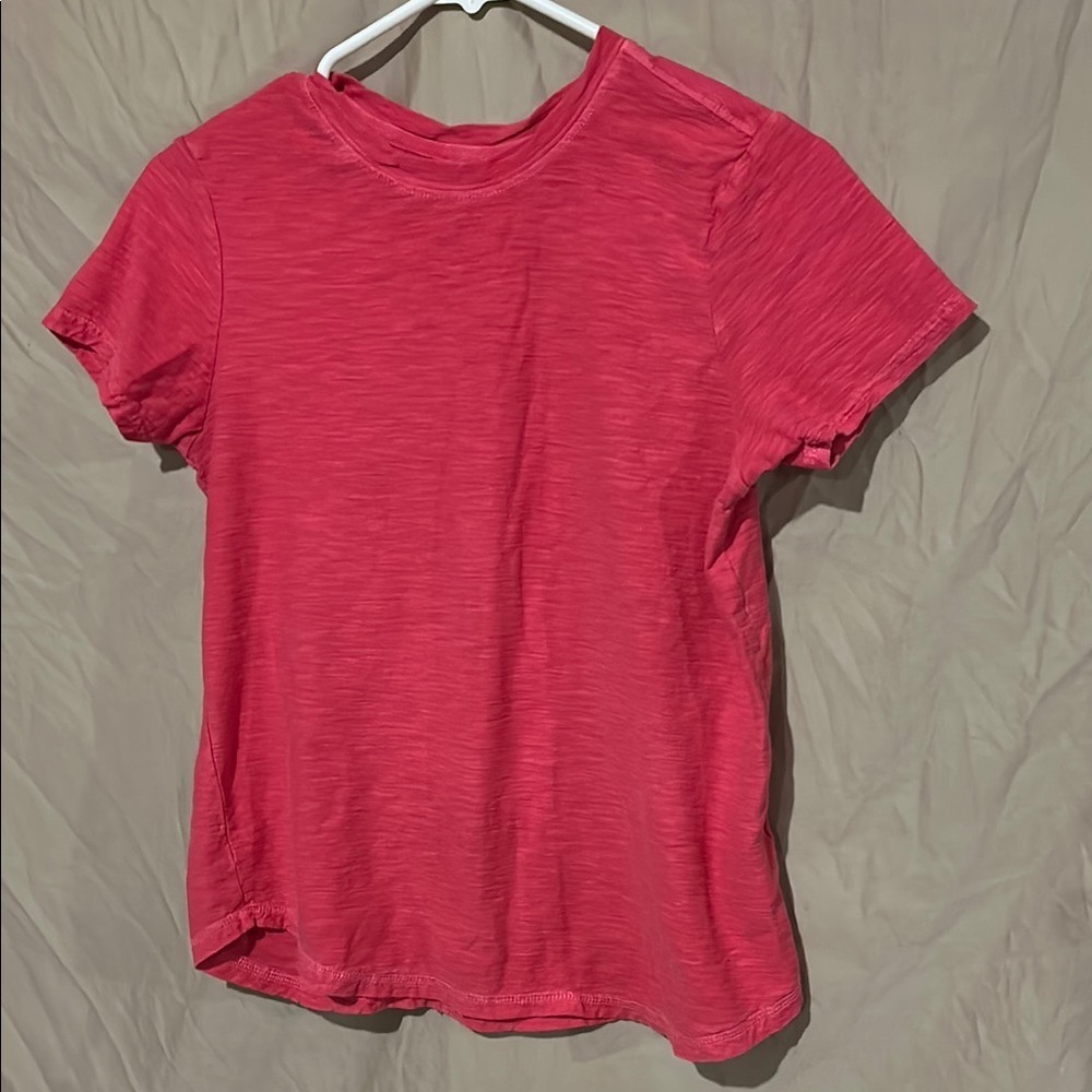 Pilcro Pink Short Sleeve Tee Classic Crew Neck